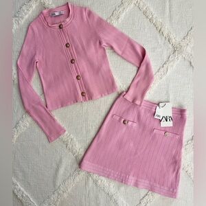 Zara Pink Ribbed Knit Set